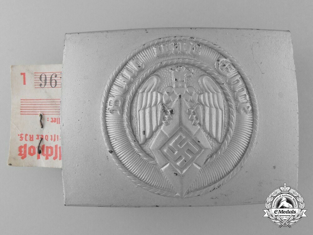 Hj+non officer+post+1933+belt+buckle+gustav+emil+ficker+obverse