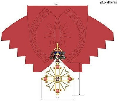 Military Order of Viesturs, I Class, Civil Division Obverse