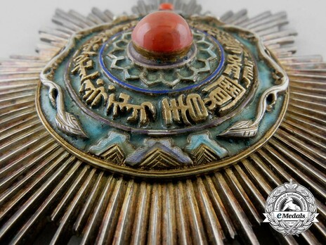 Order of the Double Dragon, Type II, I Class, I Grade Star Obverse Detail