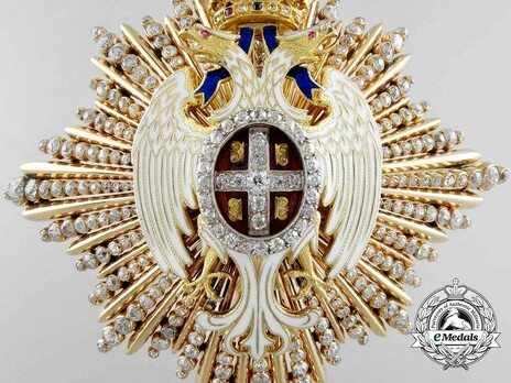 Order of the White Eagle, Type I, Civil Division, I Class Breast Star, with Diamonds Obverse