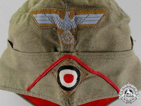 Afrikakorps Heer Artillery & Ordnance Field Cap M35 Insignia Detail