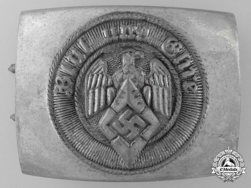 Hj+non officer+post+1933+belt+buckle+adolf+baumeister+obverse