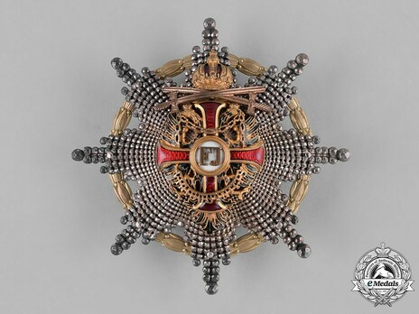 Order of Franz Joseph, Type II, Military Division, Commander Breast Star (with gold swords) Obverse