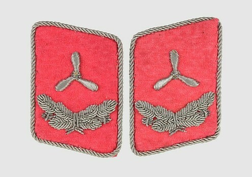 Luftwaffe Engineer Corps Oberleutnant Collar Tabs (1935-1940 version) Obverse