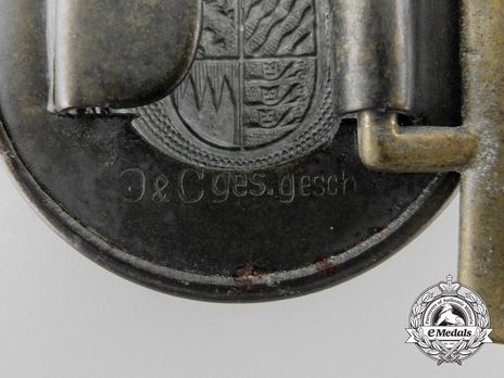 Firefighters Regional Officer Belt Buckle (Bavaria version) Stamp Detail