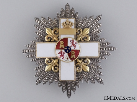 2nd Class Breast Star (white distinction) (with Fleur de Lys and Royal Crown) (Silver and Silver gilt) Obverse