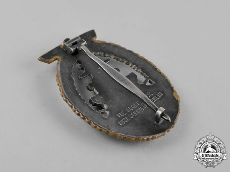 High Seas Fleet Badge, by C. Schwerin (in tombac) Reverse