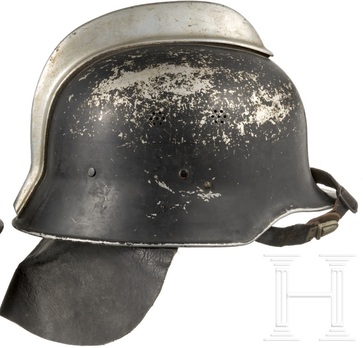 Firefighters Steel Helmet (with comb and neck protector) Right