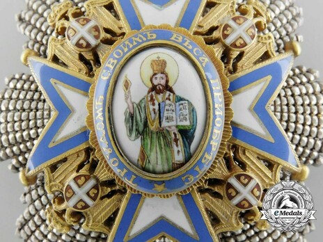 Order of Saint Sava, Type III, I Class Breast Star Obverse