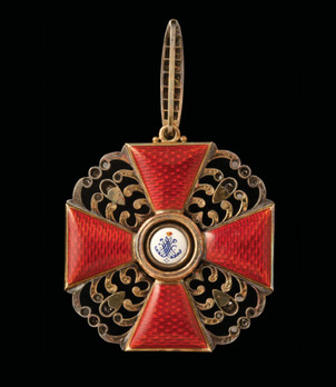 Order of St. Anne, Type II, Civil Division, I Class Cross in Diamonds (for non-Christian) Reverse