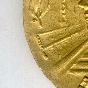 Gold Medal (with palm branch clasp, stamped "GEORGES GUIRAUD," 1977-) (Bronze gilt by Monnaie de Paris) Obverse Detail