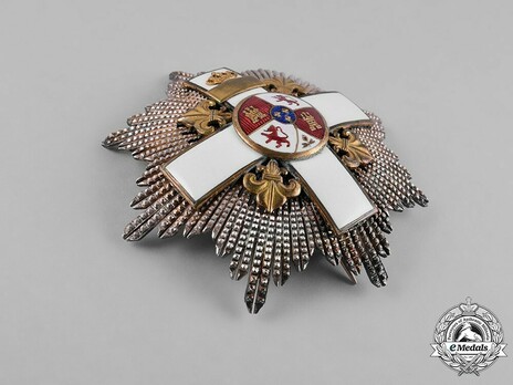 2nd Class Breast Star (white distinction) (with Fleur de Lys and Royal Crown) (Silver and Silver gilt) Obverse
