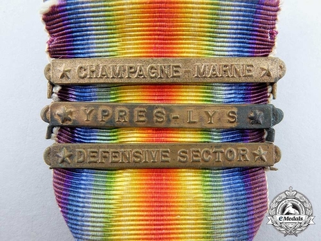 World War I Victory Medal (with 3 Army clasps) Clasps