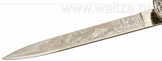 Deutsche Jägerschaft Luxury Hunting Knife by Alcoso Obverse Blade