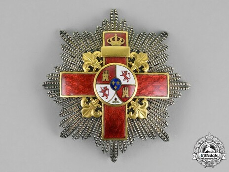 2nd Class Breast Star (white distinction) (with Fleur de Lys and Royal Crown) (Silver and Silver gilt) Obverse