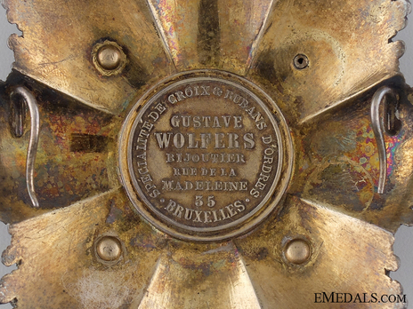 Grand Cross Breast Star (with stars by G. Wolfers, Bruxelles) Reverse