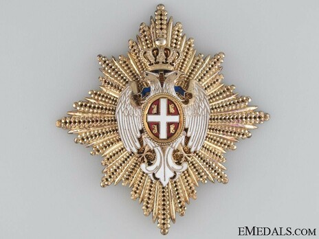 Order of the White Eagle, Type I, Civil Division, II Class Breast Star Obverse