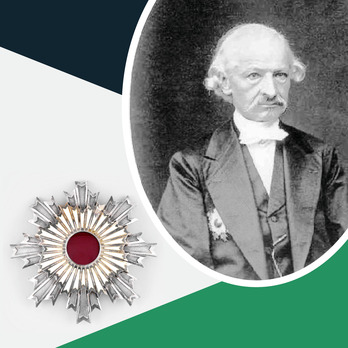 Gustave Emile Boissanade de Fontarabie, wearing the Order of the Rising Sun II Class. 