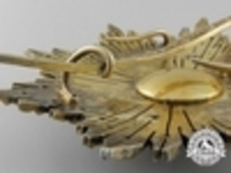 3rd Class Breast Star (white distinction) (with coat of arms of Castile and Leon, and Royal Crown) Reverse