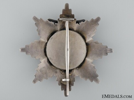 Order of St. Alexander, Type III, Grand Cross Breast Star (with swords above medallion) Reverse