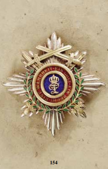 Grand Commander Breast Star, Military Division, Grand Commander Breast Star (with laurel wreath) Obverse