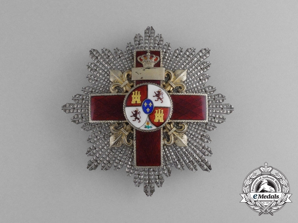 2nd+class+breast+star+%28red+distincion%29+%28silver+gilt%29+%281875 1937%29+obverse
