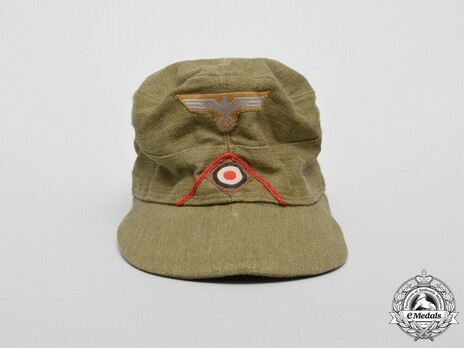 Afrikakorps Heer Artillery & Ordnance NCO/EM's Visored Field Cap with Soutache Front