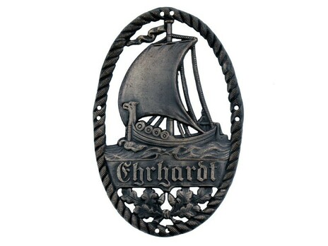 Marine Brigade Ehrhardt Sleeve Insignia (in silvered brass) Obverse