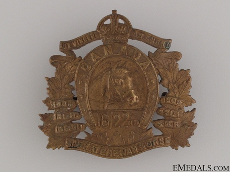 16th/22nd Saskatchewan Horse Other Ranks Cap Badge Obverse