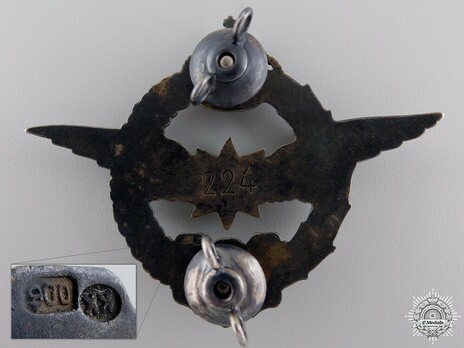 WWII Army Air Service Observers and Navigation Badge Reverse