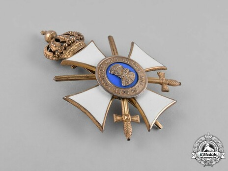 Order of Philip the Magnanimous, Type II, Honour Cross with Swords (with crown) Obverse