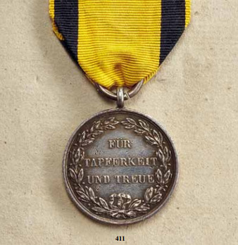 Military Merit Medal, Type IV, in Silver (unstamped version) Reverse