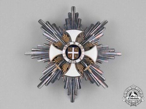 Order of the Star of Karageorg, Military Division, I Class Breast Star Obverse