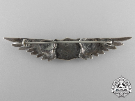 Pilot Wings (French manufacture, with silver, 1917) Reverse
