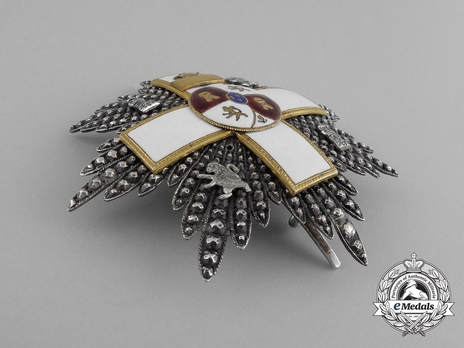 2nd Class Breast Star (white distinction) (with coat of arms of Castile and Leon, and Imperial Crown) (Silver gilt) Obverse