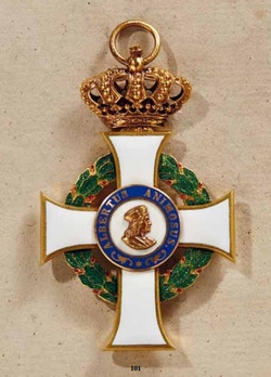 Albert Order, Type II, Civil Division, I Class Knight (with crown, in gold) Obverse