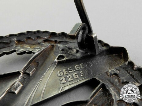 NSFK Motor Pilot's Badge, Type II Reverse Detail