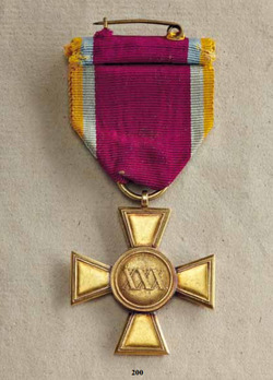 Long Service Cross for Officers for 30 Years (in gold) Reverse