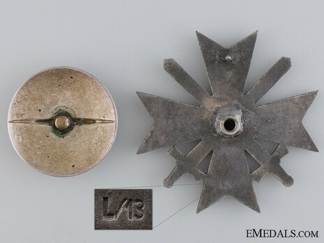 War Merit Cross I Class with Swords, by P. Meybauer (L/13, tombac, screwback) Reverse