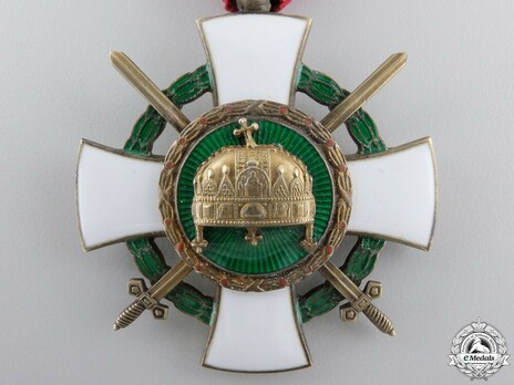 Order of the Holy Crown, Knight, Military Division (with War Decoration) Obverse