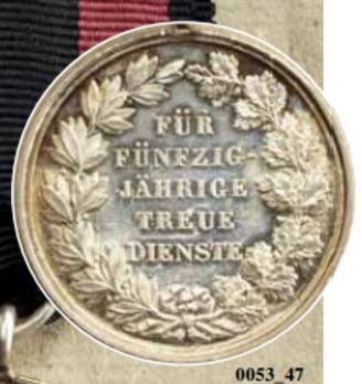 Order of Ludwig, Silver Medal (1850-1889, for 50 years of service) Reverse