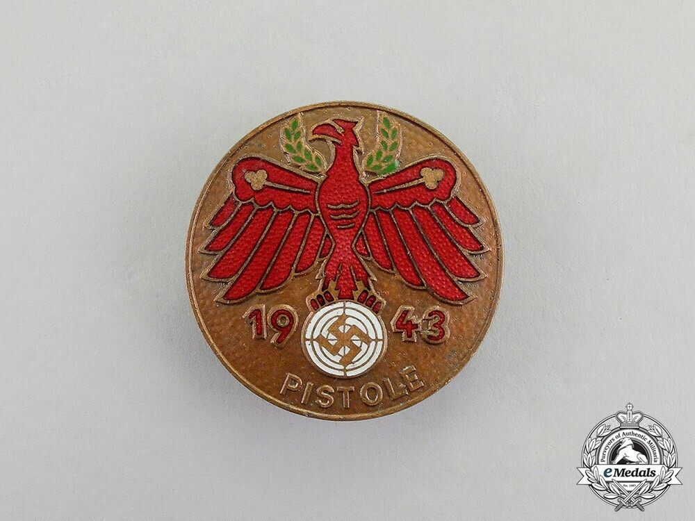 Tyrolean+marksmanship+gau+achievement+badge%2c+type+vi%2c+in+bronze%2c+pistol+1