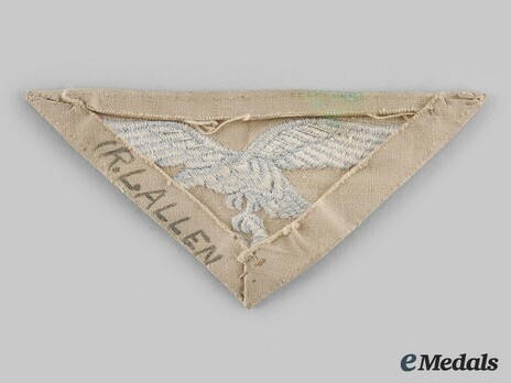 Afrikakorps Luftwaffe Breast Eagle (triangle version) Reverse