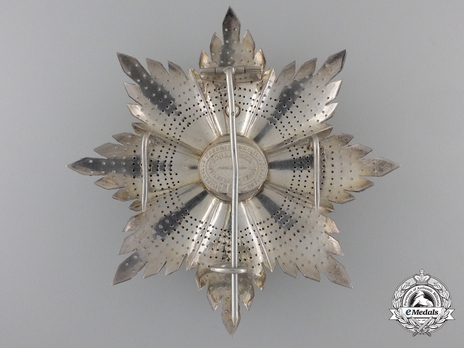 2nd Class Breast Star (white distinction) (with Fleur de Lys and Royal Crown) (Silver and Silver gilt) Reverse