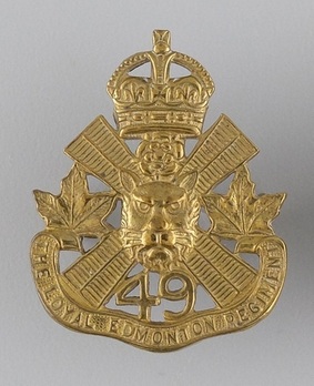 49th Infantry Regiment Other Ranks Collar Badge Obverse