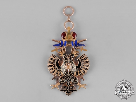 Order of the White Eagle, Type II, Military Division, Badge (in gold, with swords) Reverse