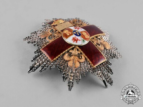 2nd Class Breast Star (white distinction) (with Fleur de Lys and Royal Crown) (Silver and Silver gilt) Obverse
