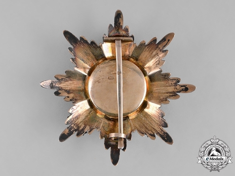 Order of the White Eagle, Type II, Military Division, Breast Star (in gold, with swords) Reverse