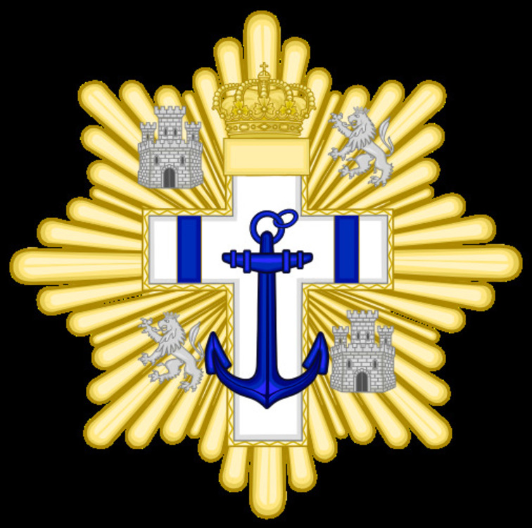 506px grand cross of the naval merit %28spain%29   blue decoration.svg