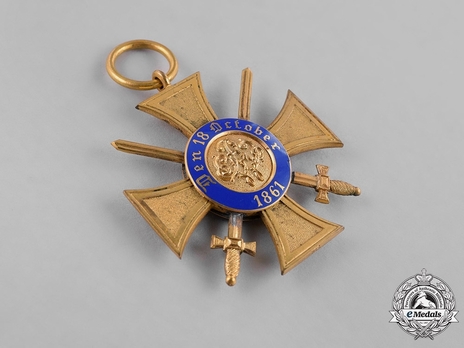 Order of the Crown, Military Division, Type II, IV Class Cross (in bronze gilt) Reverse